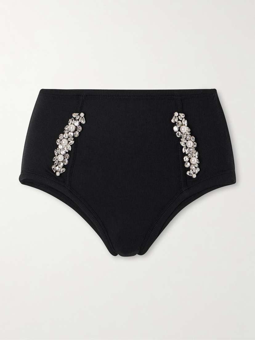 Simone Rocha Embellished Ribbed Shorts