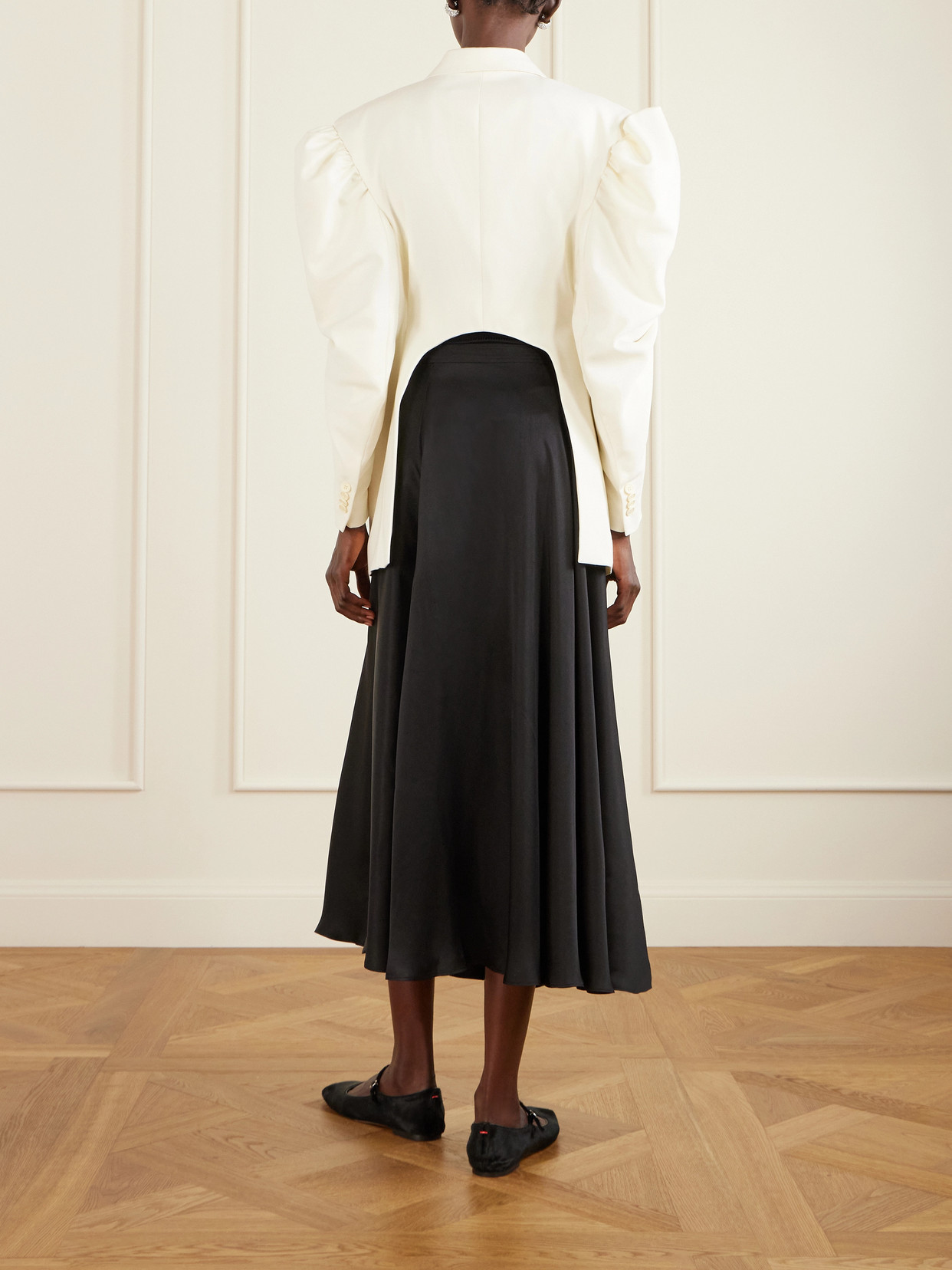 Simone Rocha Open-back Woven Blazer In White