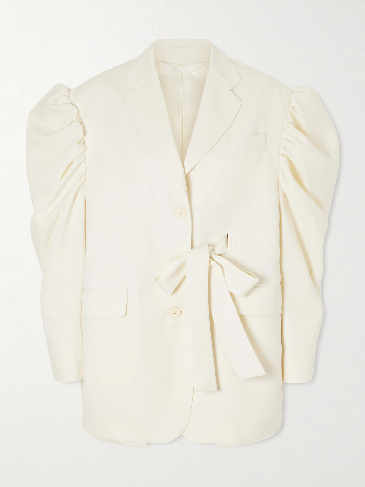 Simone Rocha Open-back Woven Blazer In White