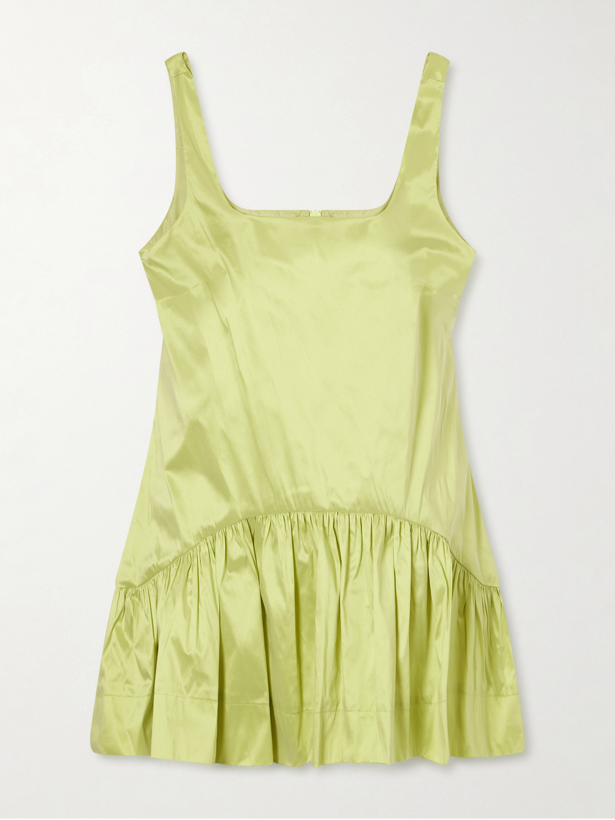 Simone Rocha Taffeta Peplum Top In Green