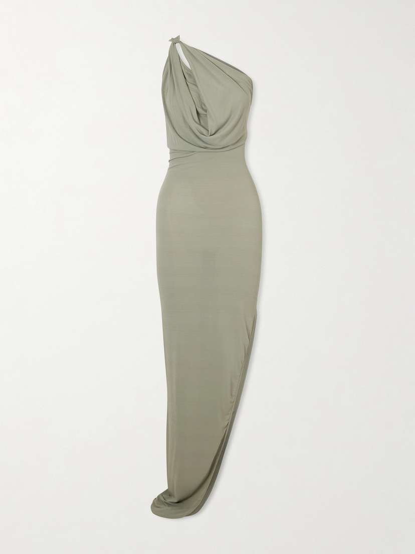 Rick Owens Aaliyah One-shoulder Jersey Gown