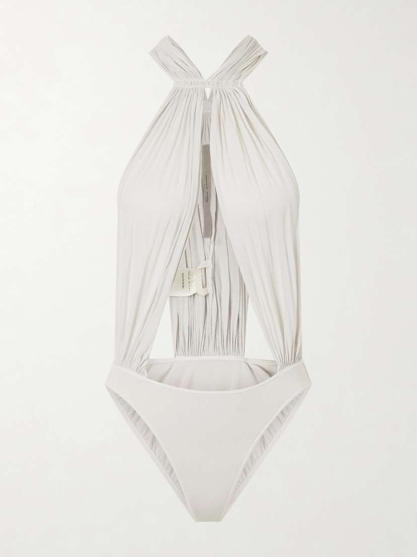 Rick Owens Miami Gathered Cotton-jersey Bodysuit