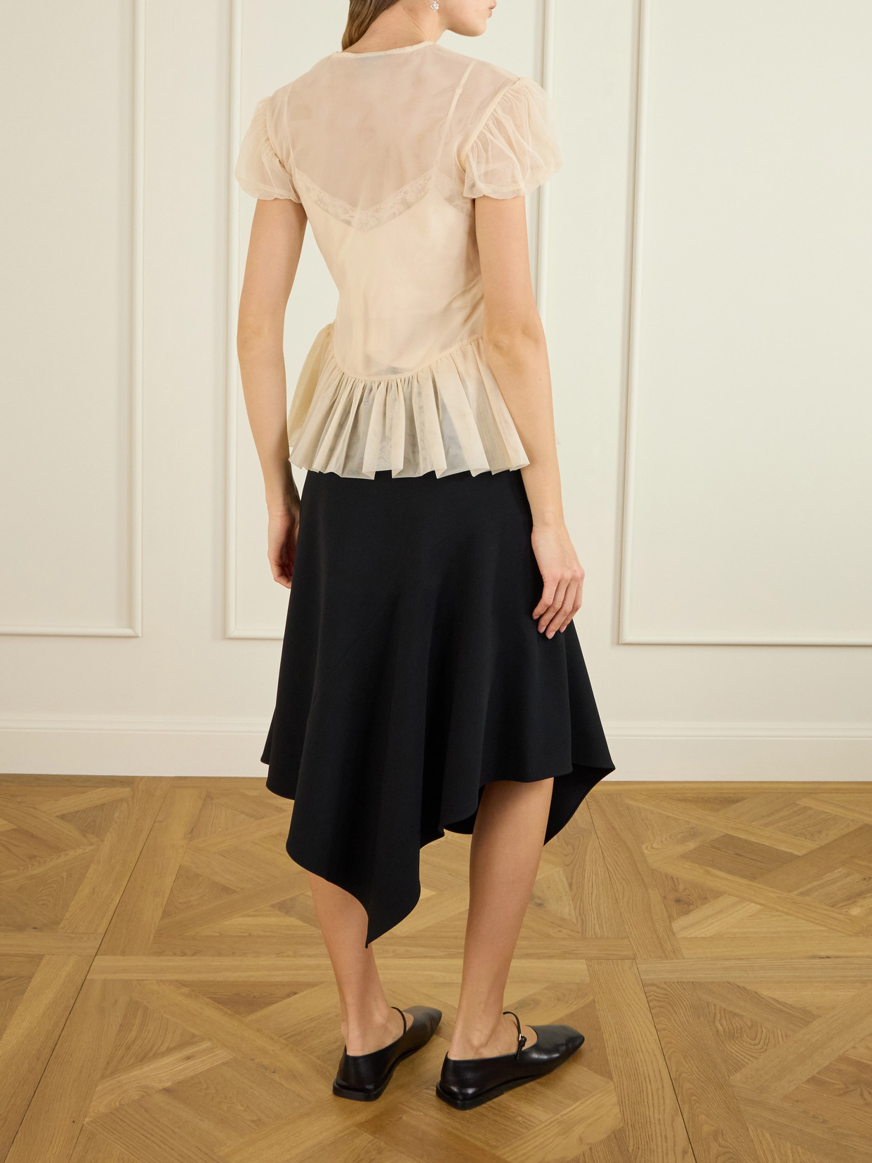 Organza Peplum Blouse