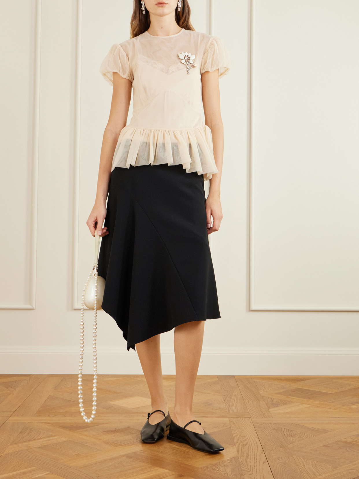 Organza Peplum Blouse