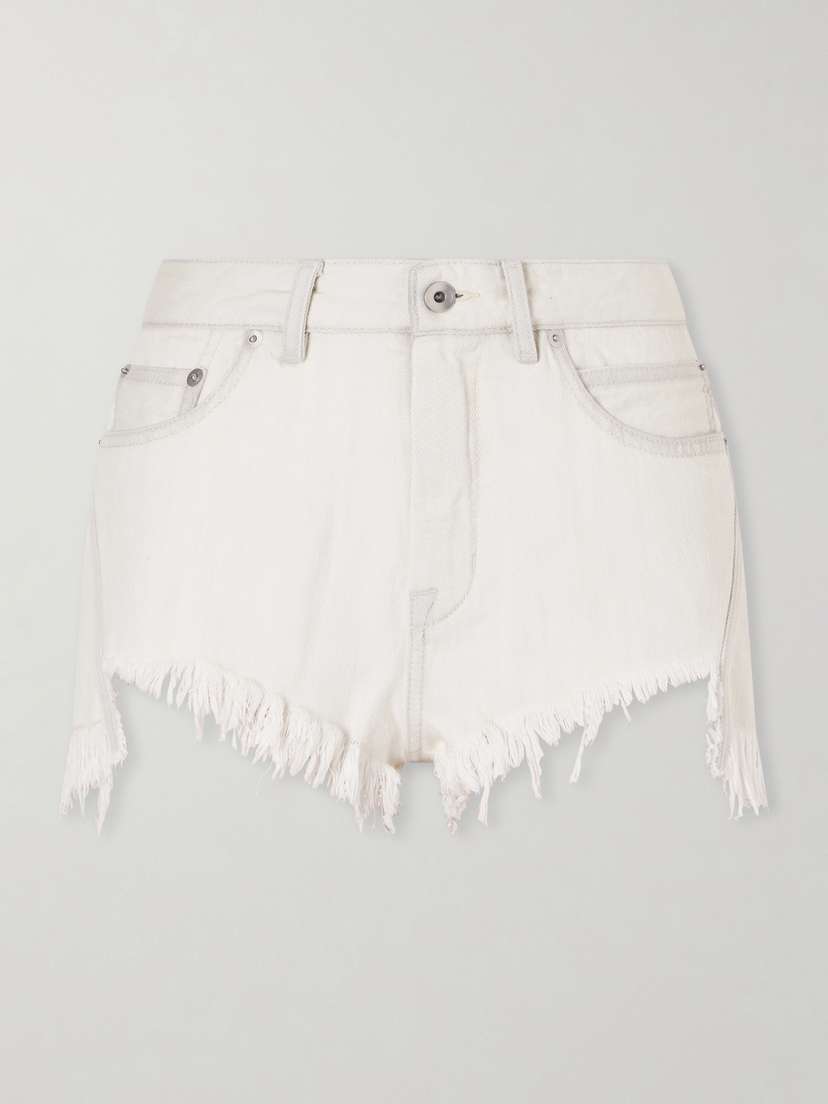 Rick Owens Frayed Denim Shorts