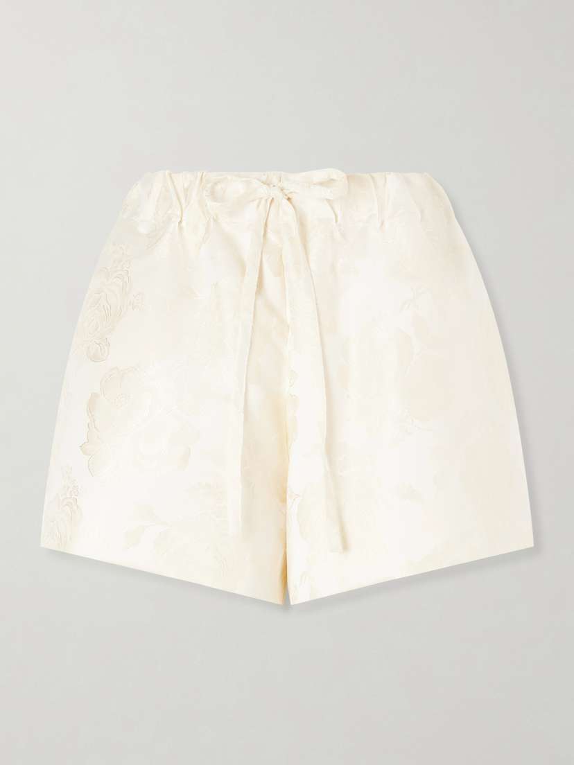 Simone Rocha Floral-jacquard Satin Shorts