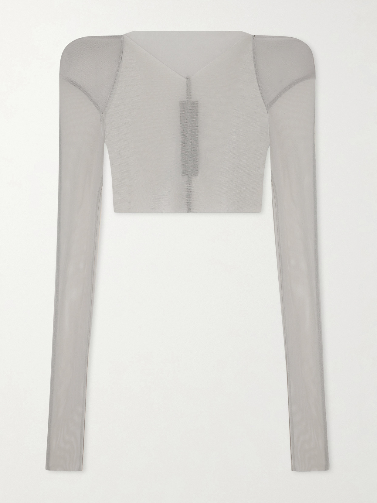Rick Owens Helm Stretch-mesh Blouse In Neutral