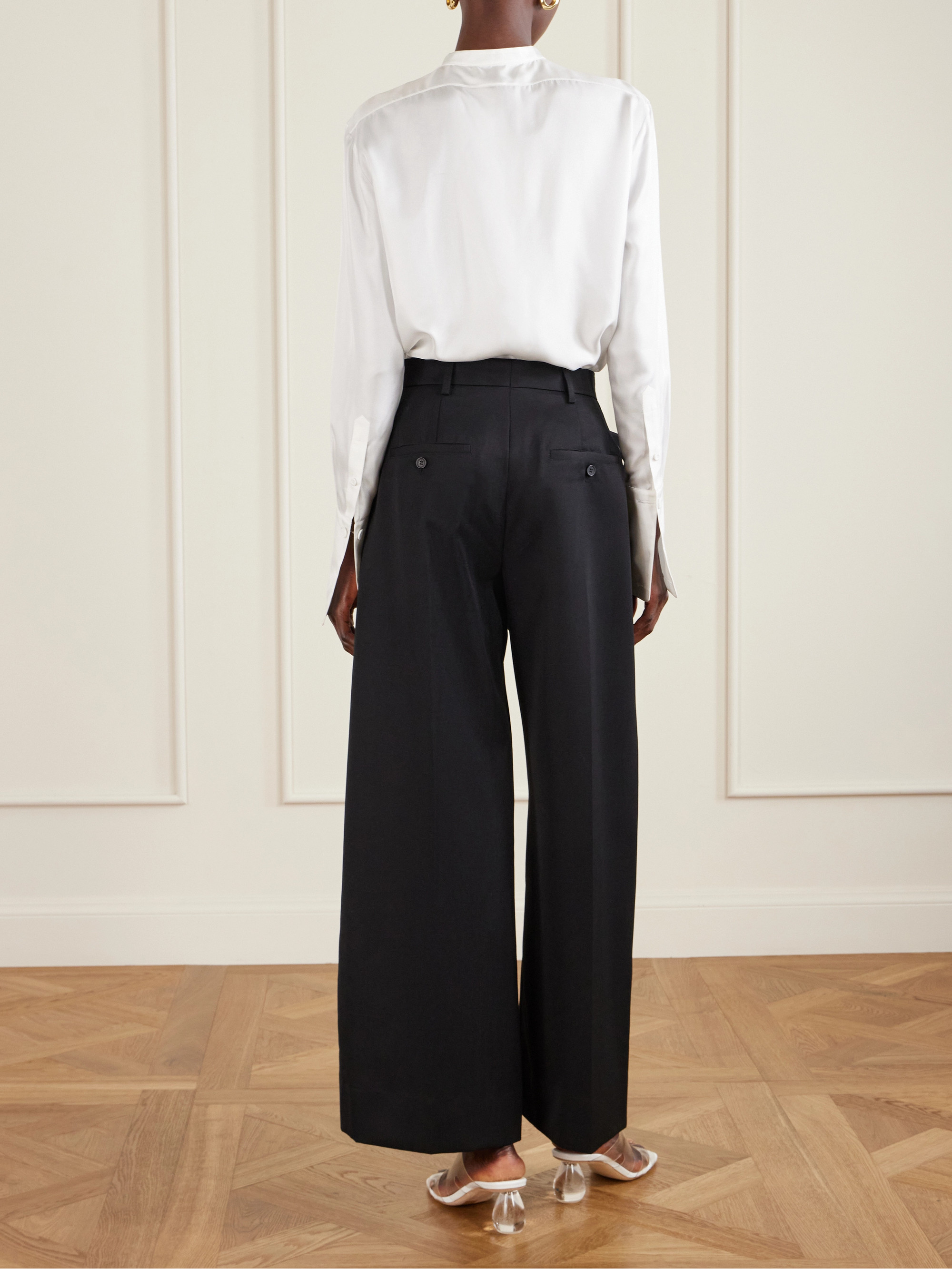Simone Rocha - Gathered crepe wide-leg pants | Plush