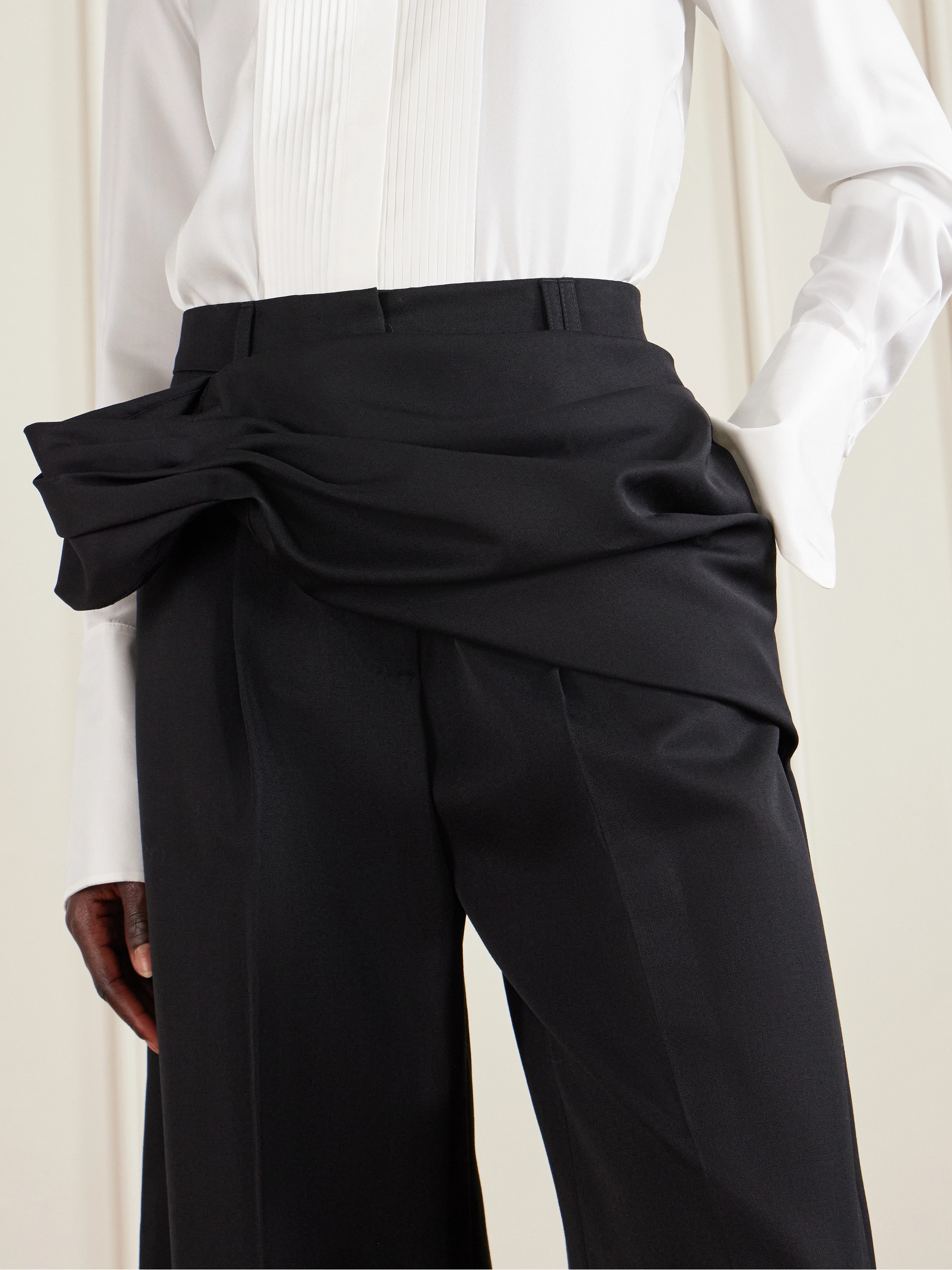 Simone Rocha - Gathered crepe wide-leg pants | Plush