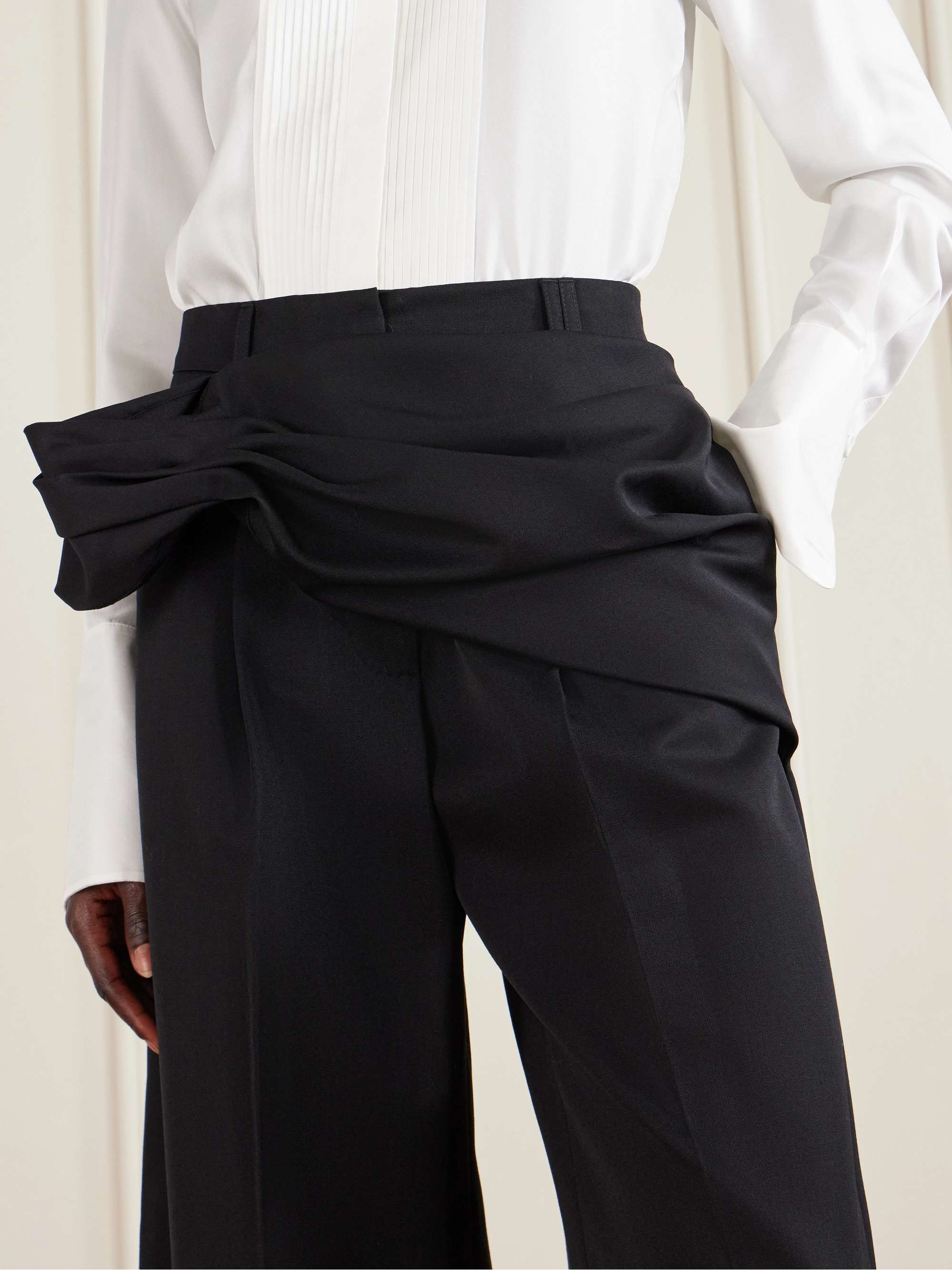 SIMONE ROCHA Gathered crepe wide-leg pants | NET-A-PORTER