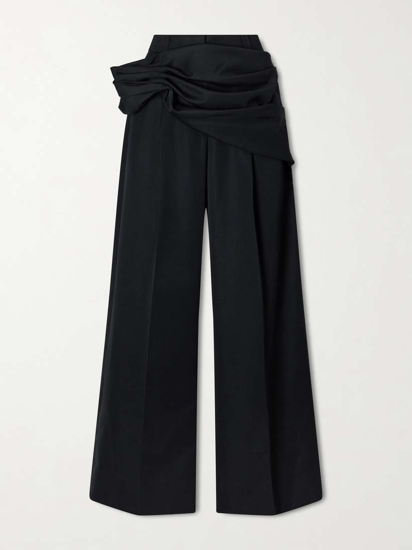 Simone Rocha Gathered Crepe Wide-leg Pants