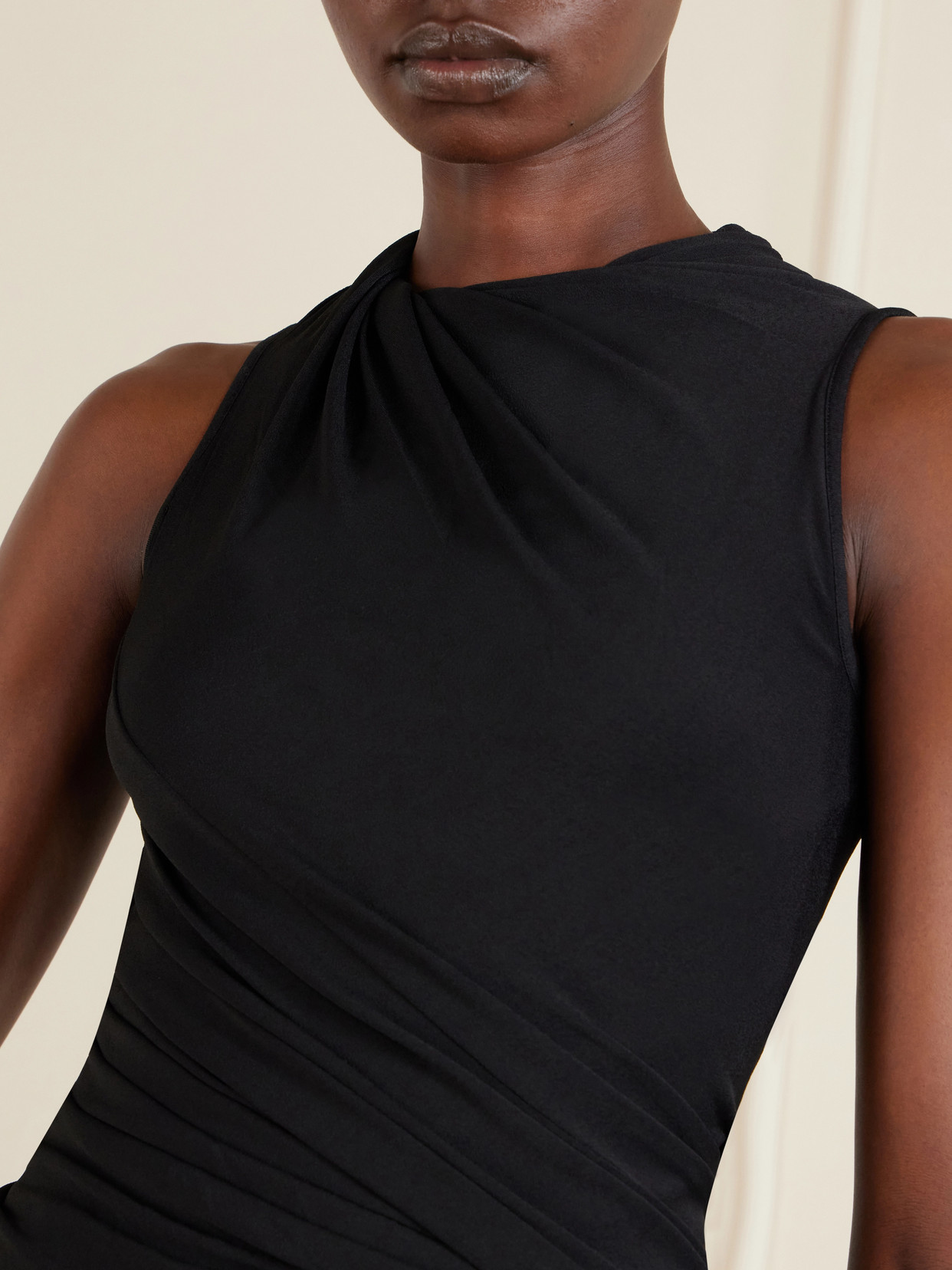 Gathered Stretch-Jersey T-Shirt