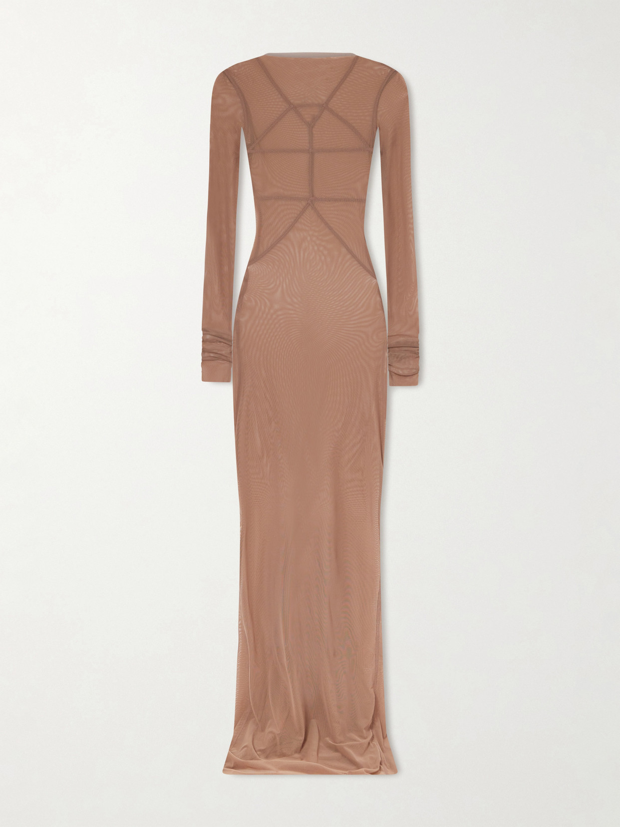 Rick Owens Temple Stretch-mesh Gown In Neutral