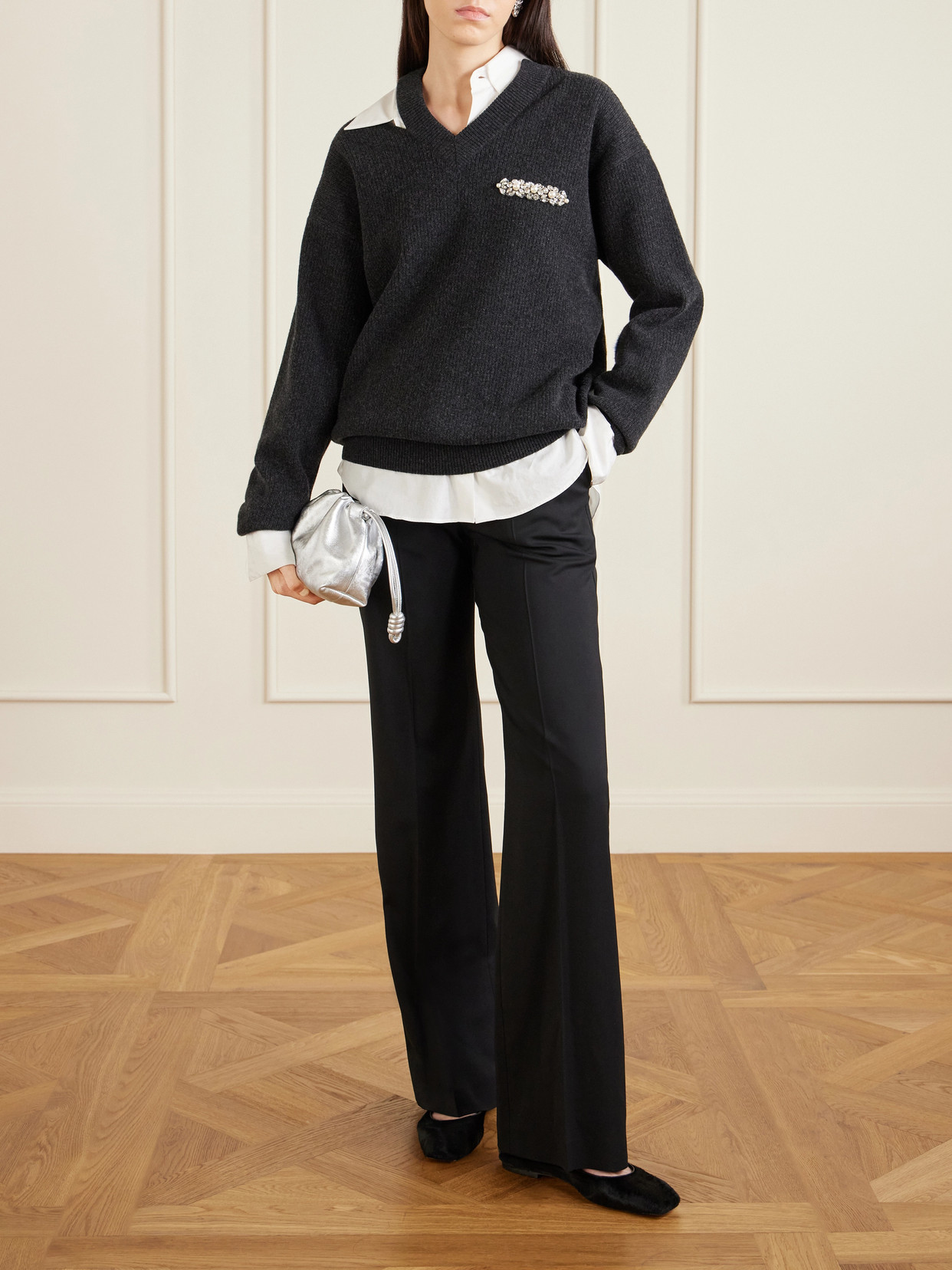Cut-Out Wool-Blend Sweater