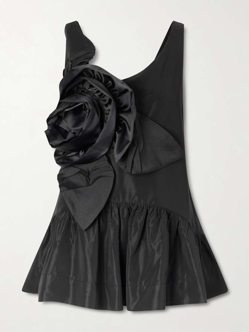 Simone Rocha Appliquéd Ruffled Taffeta Top
