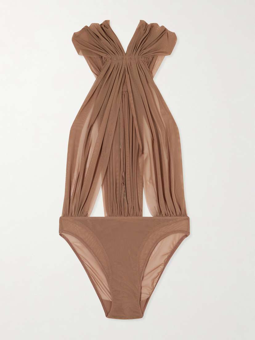 Rick Owens Miami Gathered Cotton-jersey Bodysuit