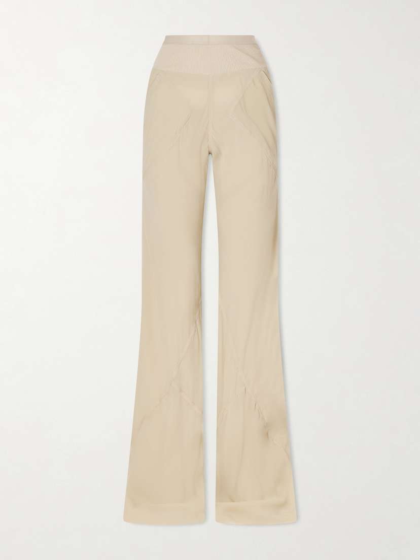 Rick Owens Bias Silk-crepe Wide-leg Pants