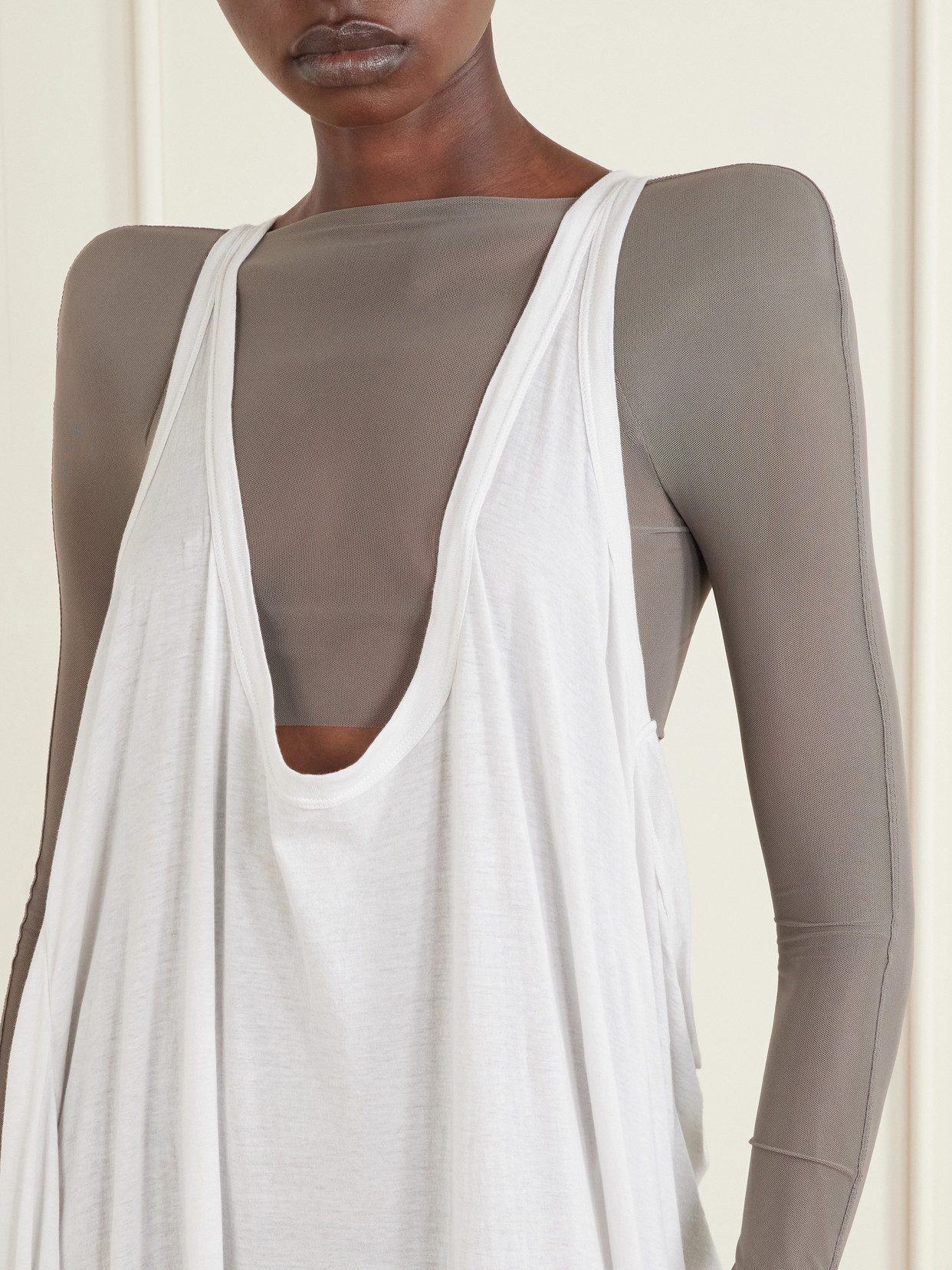 Helm Stretch-Mesh Blouse