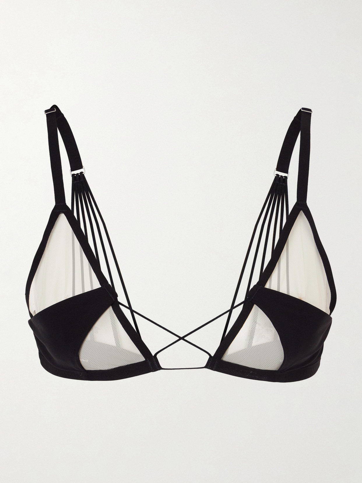 Rick Owens Tulle-trimmed Bra In Black