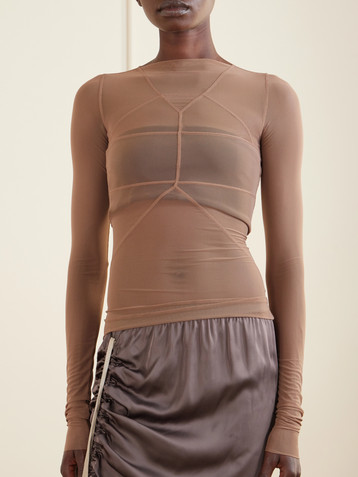 Rick Owens Stretch-tulle T-shirt