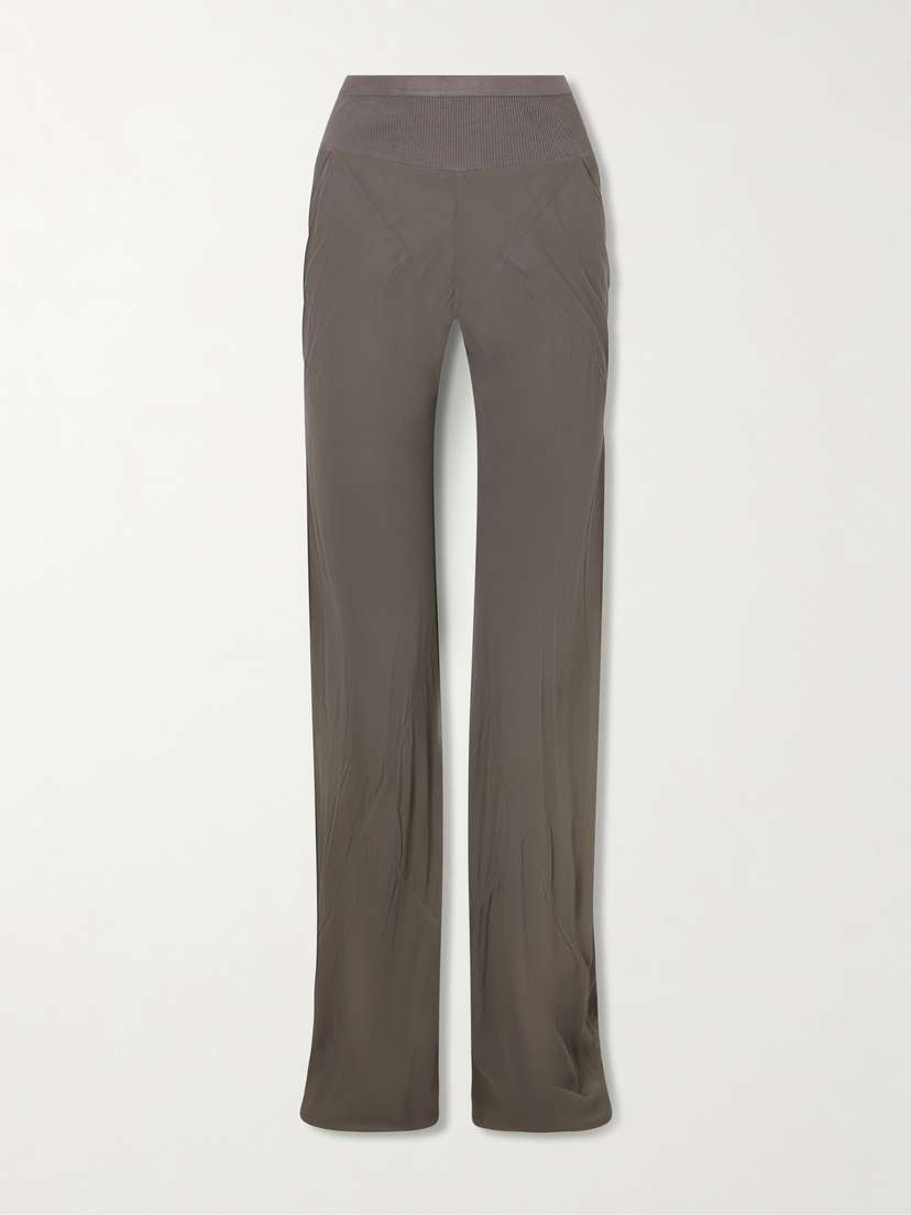 Rick Owens Bias Silk-crepe Wide-leg Pants