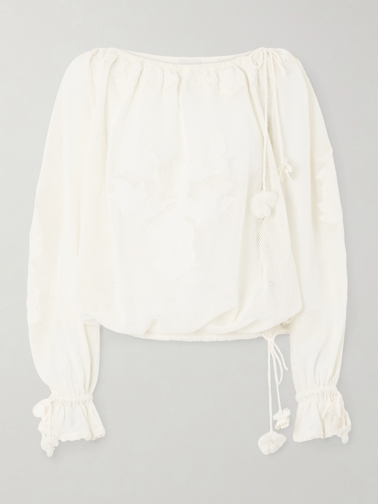 Isabel Marant Dalyna Lace Trimmed Organic Cotton Blouse In White