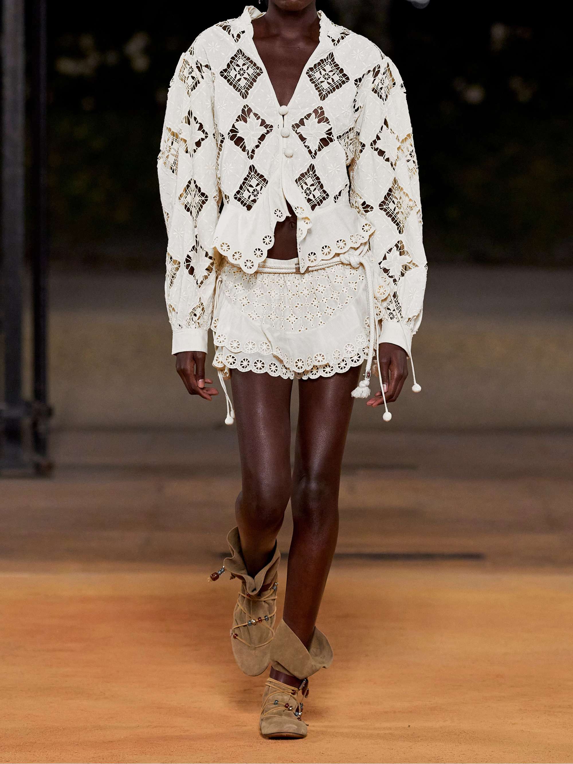 ISABEL MARANT Nina broderie anglaise cotton and linen-blend blouse