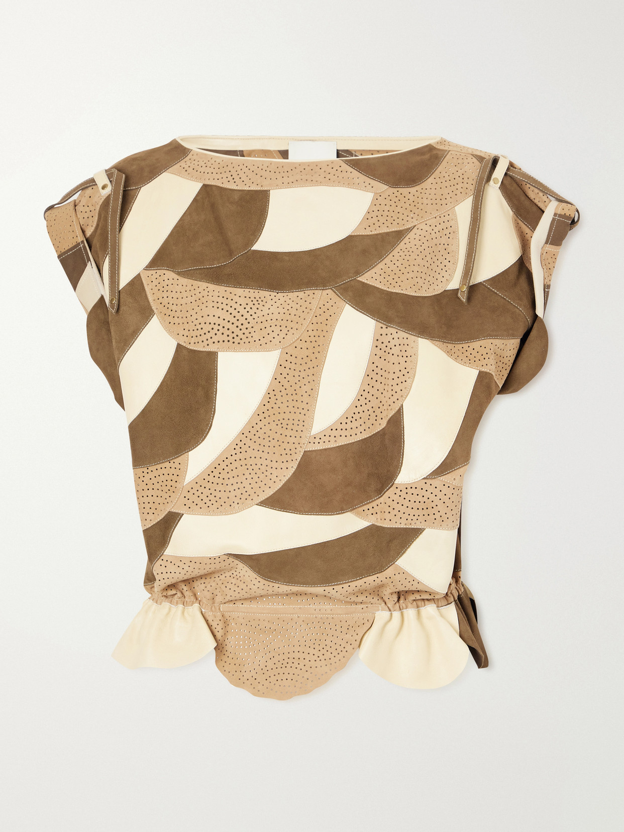 Dalmy Gathered Patchwork Perforated Top
