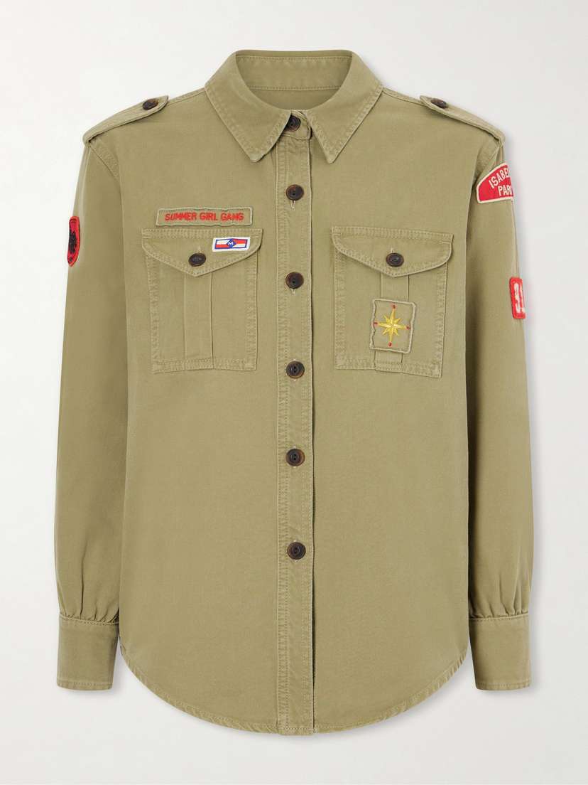 Isabel Marant Umberta Appliquéd Cotton-gabardine Shirt
