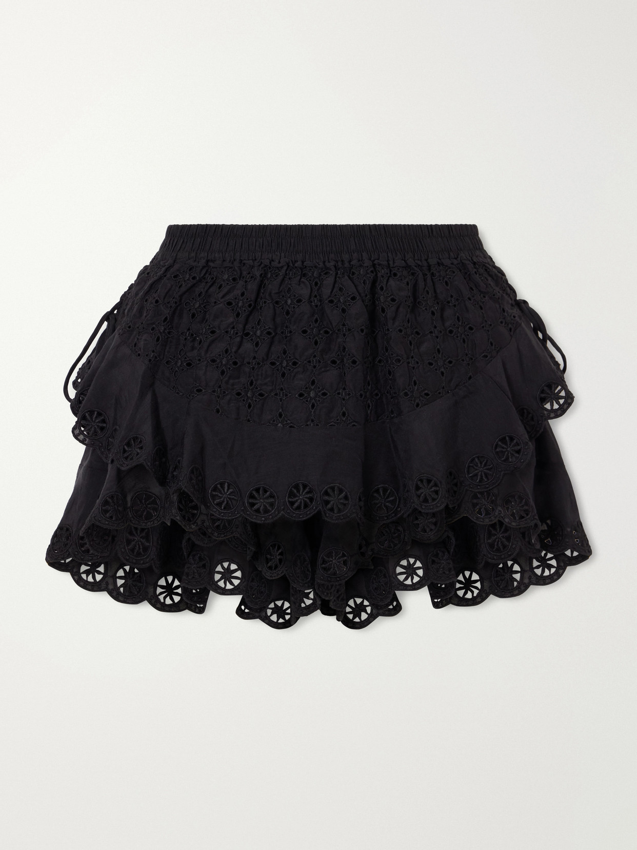 Isabel Marant - Embroidered Cotton And Silk-blend Shorts - Black