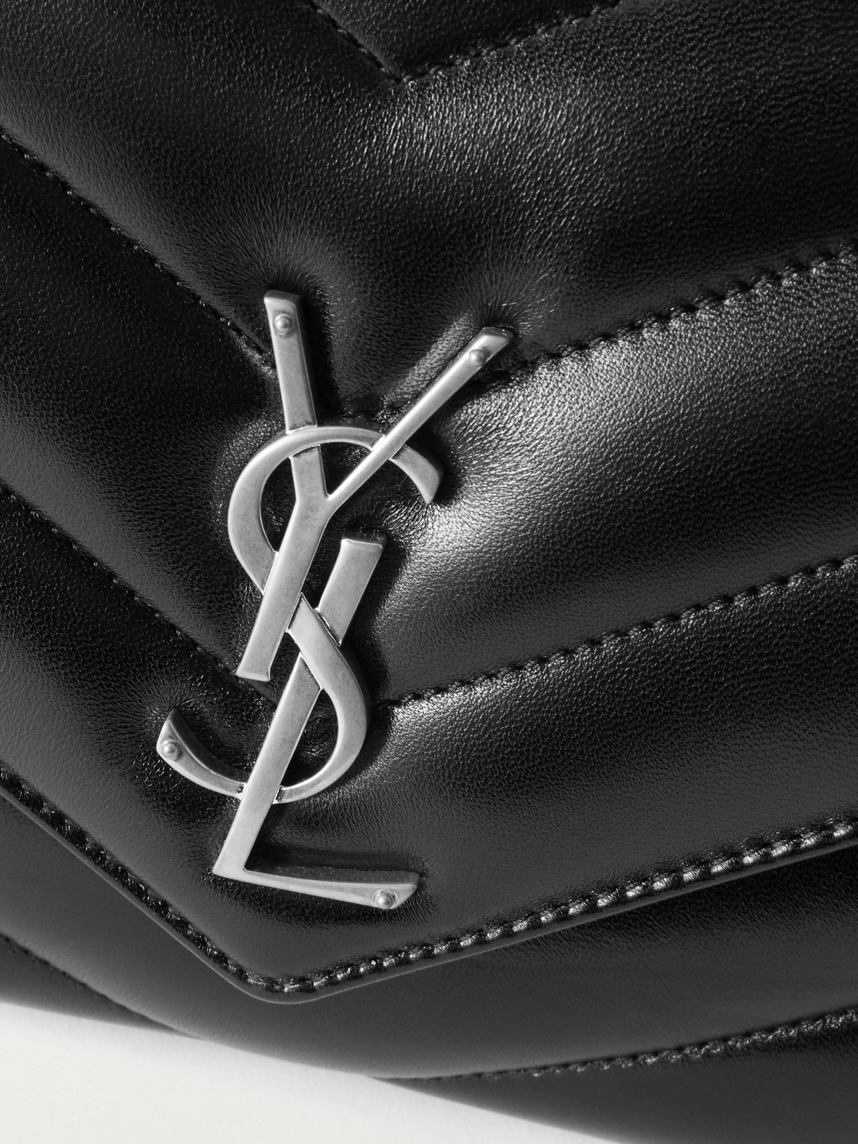 Saint Laurent Loulou Medium Quilted Leather Shoulder Bag In Black