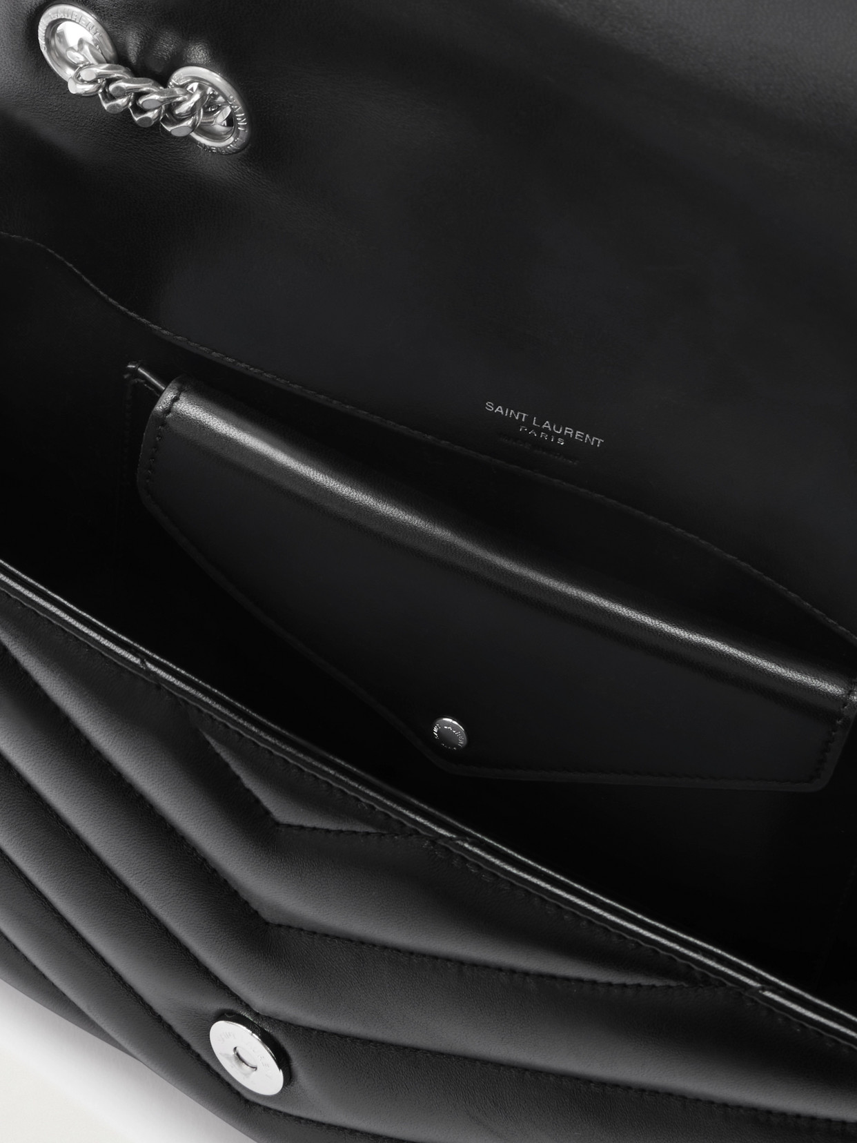 Saint Laurent Loulou Medium Quilted Leather Shoulder Bag In Black