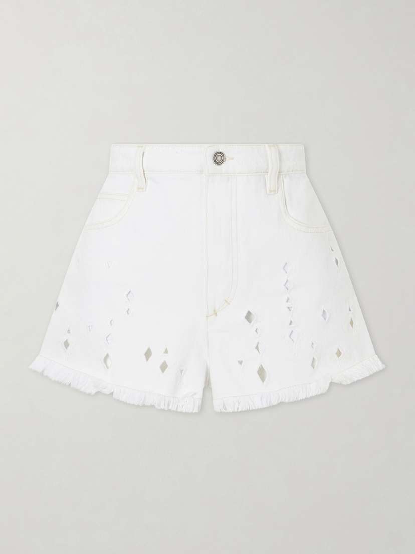 Isabel Marant Aecia Embroidered Denim Shorts
