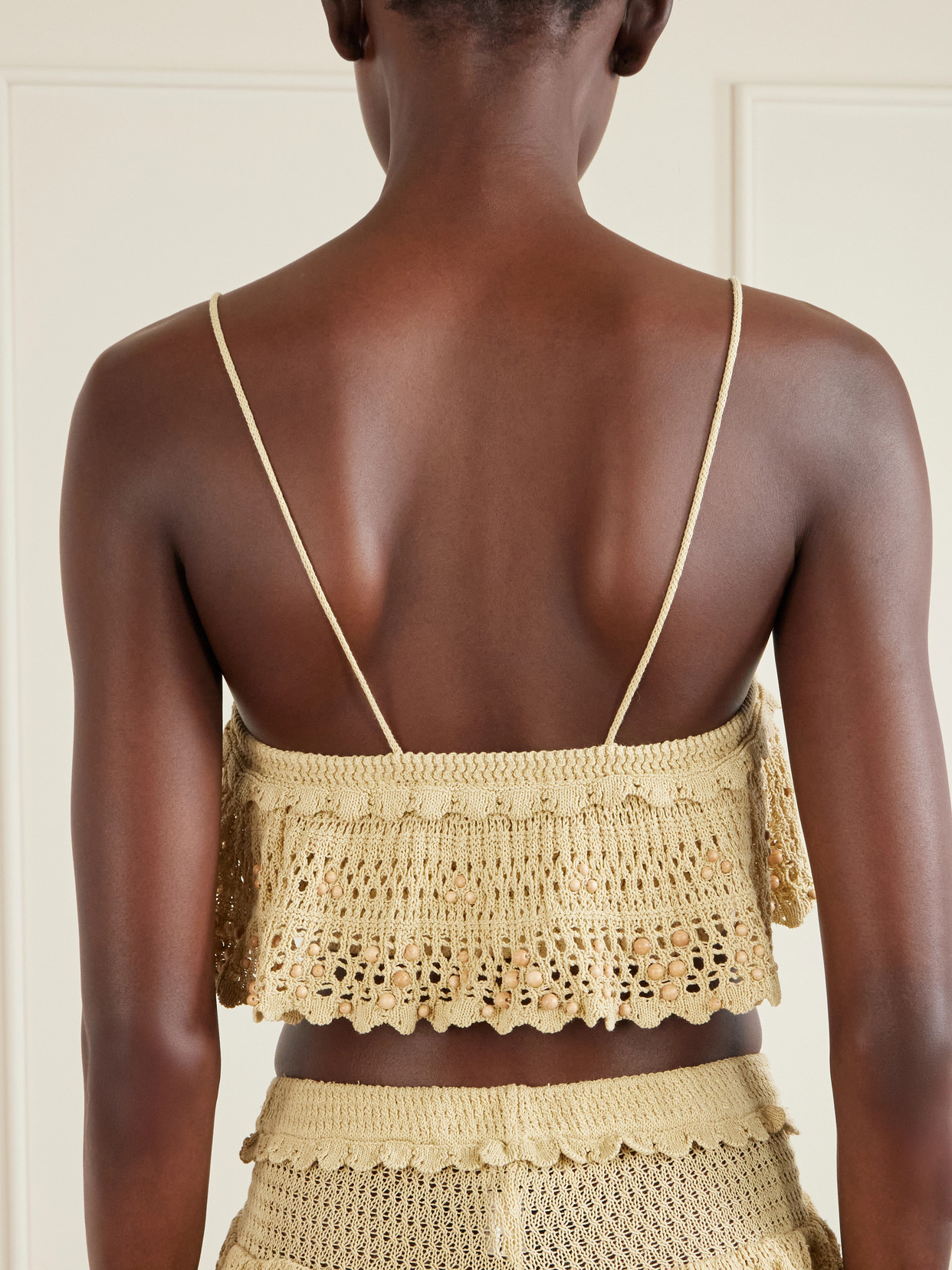 Oraviel Crocheted Embellished Cotton-Blend Tank