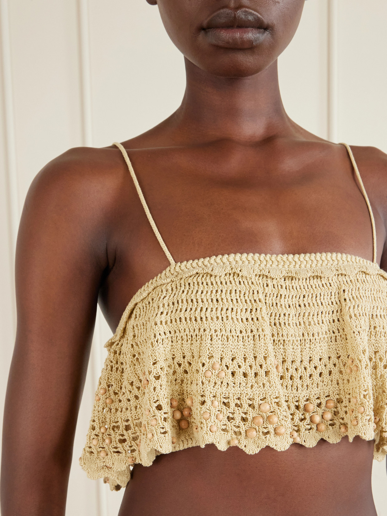 Oraviel Crocheted Embellished Cotton-Blend Tank