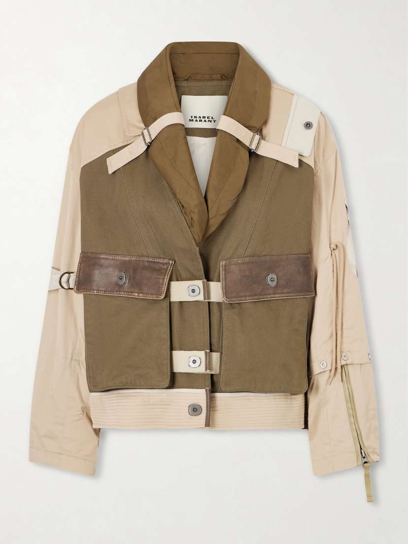Isabel Marant Julissa Leather-trimmed Organic Cotton Jacket
