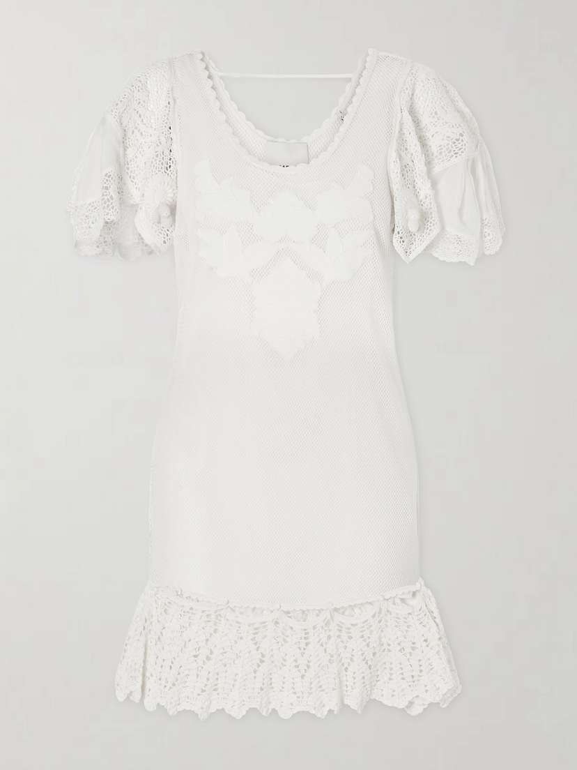 Isabel Marant Diena Crocheted Cotton Midi Dress