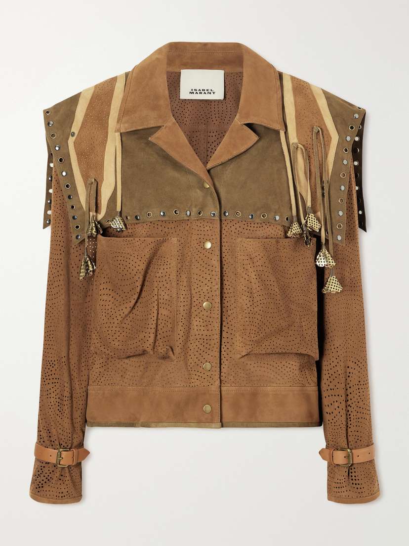 Isabel Marant Embellished Perforated Suede Jacket