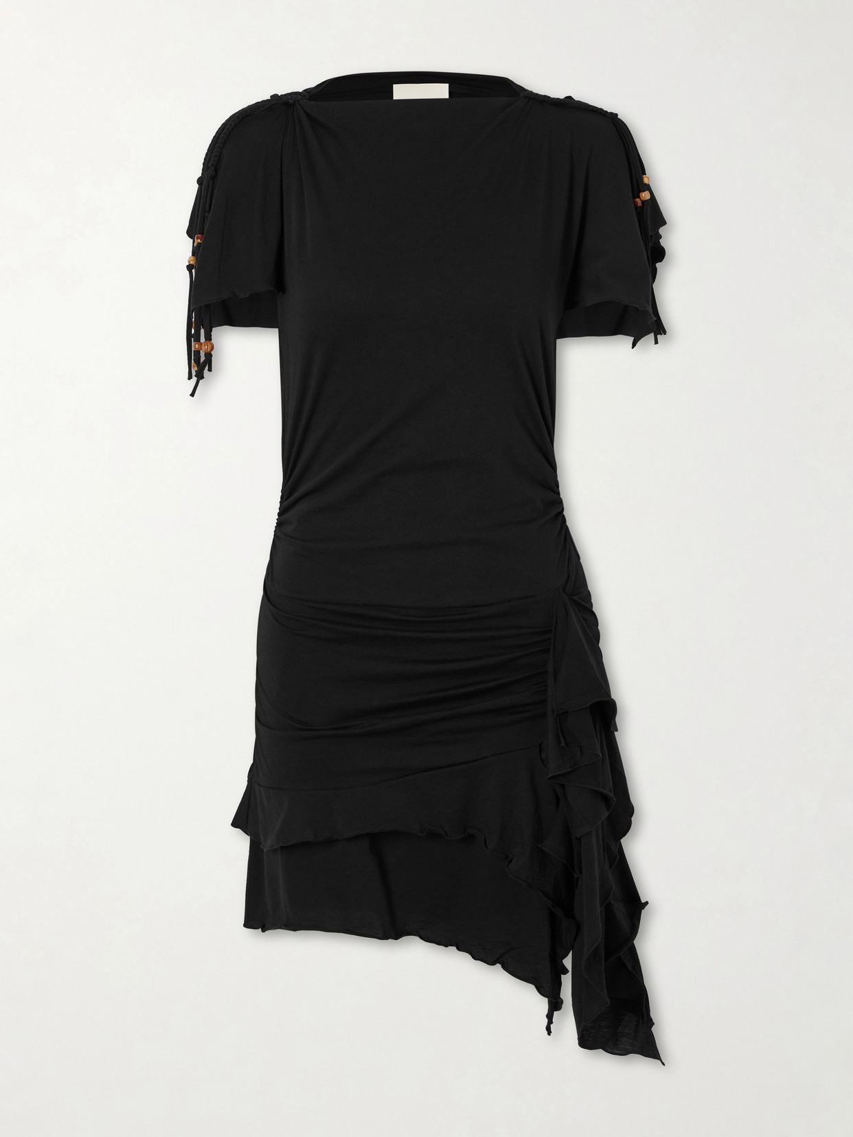 Isabel Marant Janick Draped Cotton-jersey Mini Dress In Black