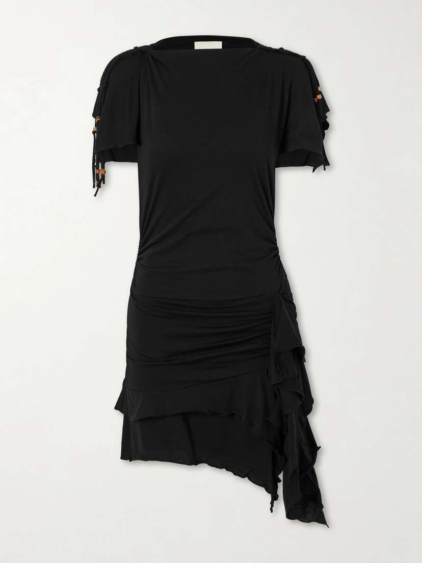 Isabel Marant Janick Draped Cotton-jersey Mini Dress