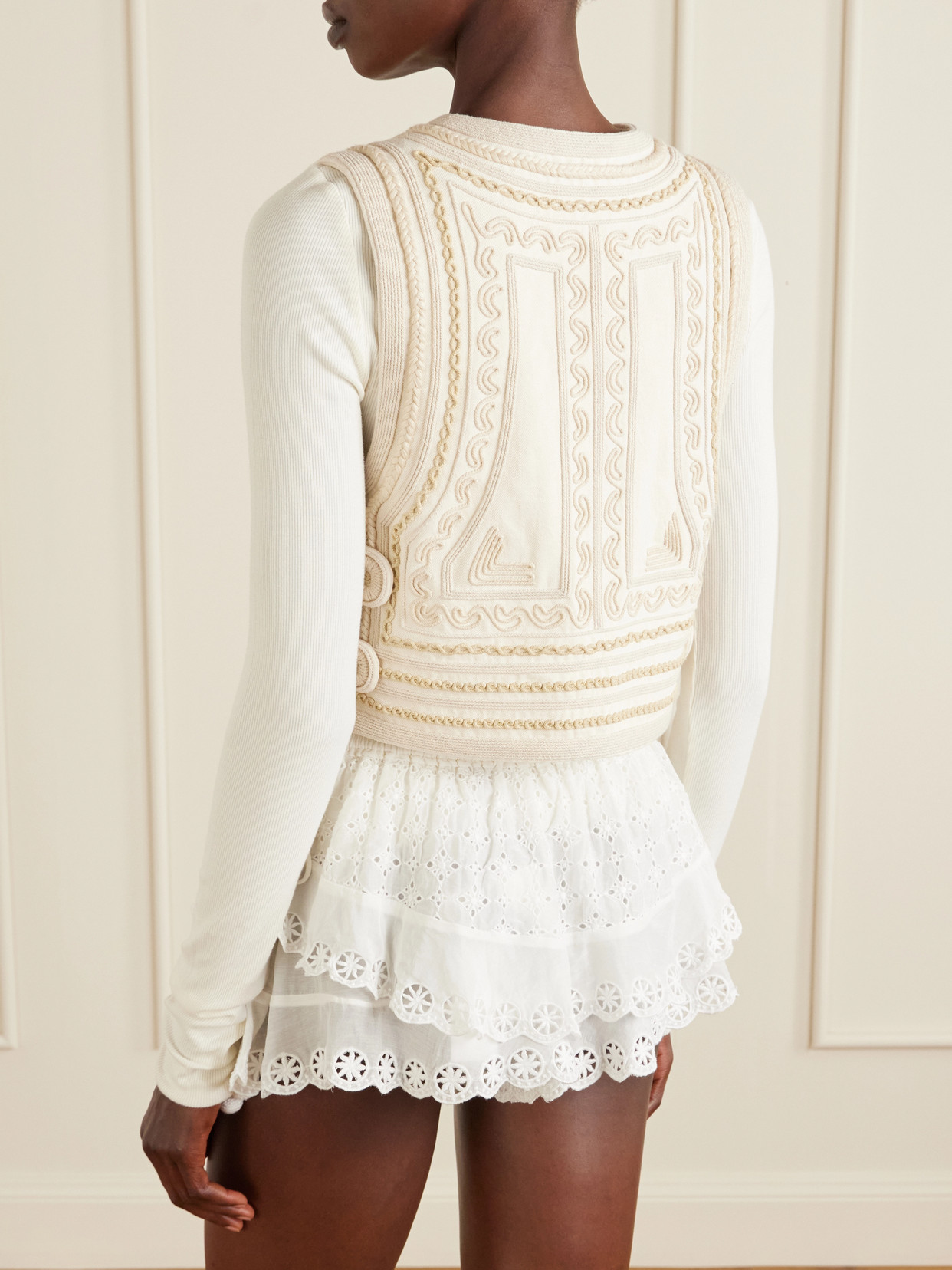 Blerina Embroidered Cotton Vest