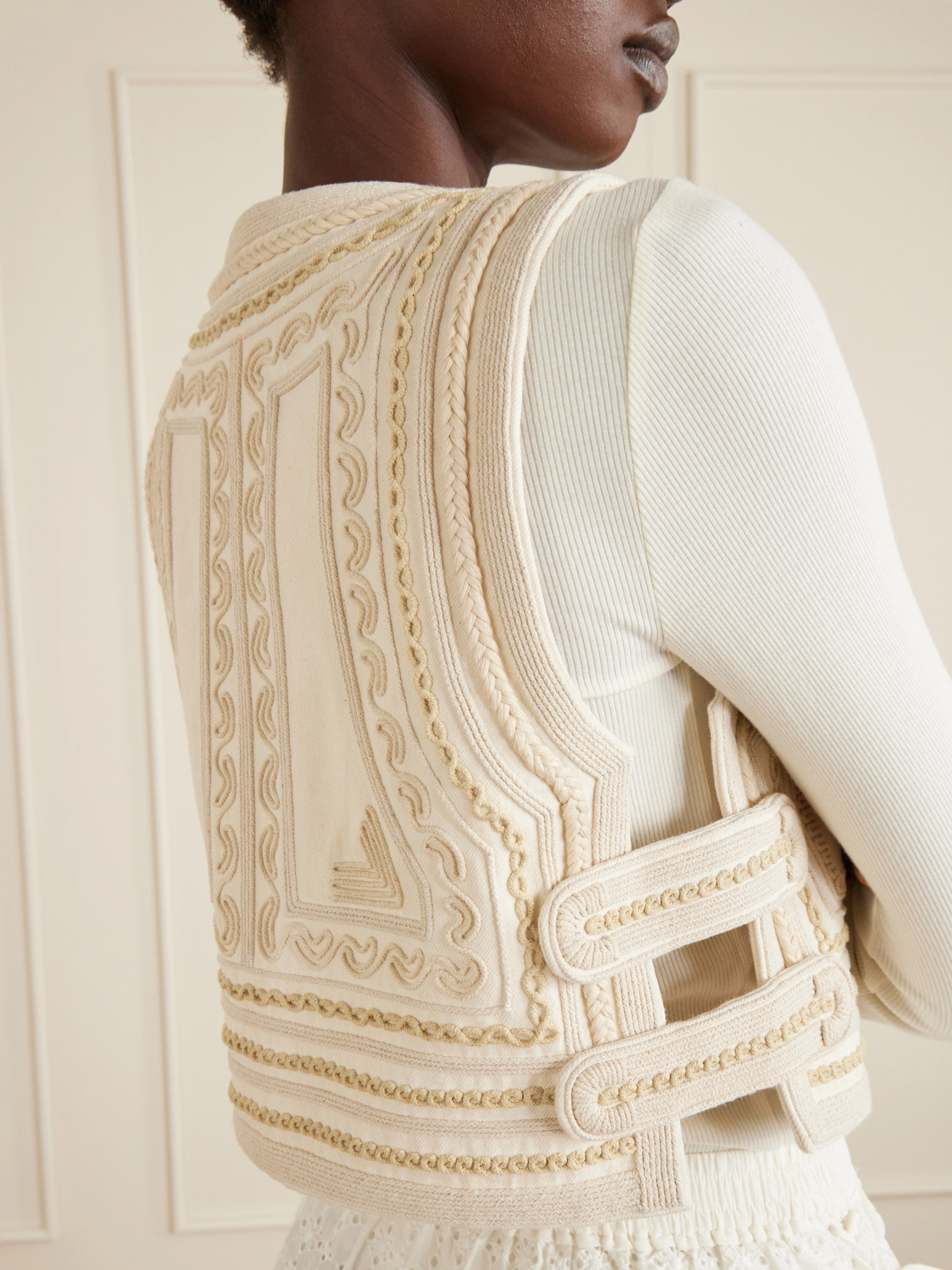 Blerina Embroidered Cotton Vest