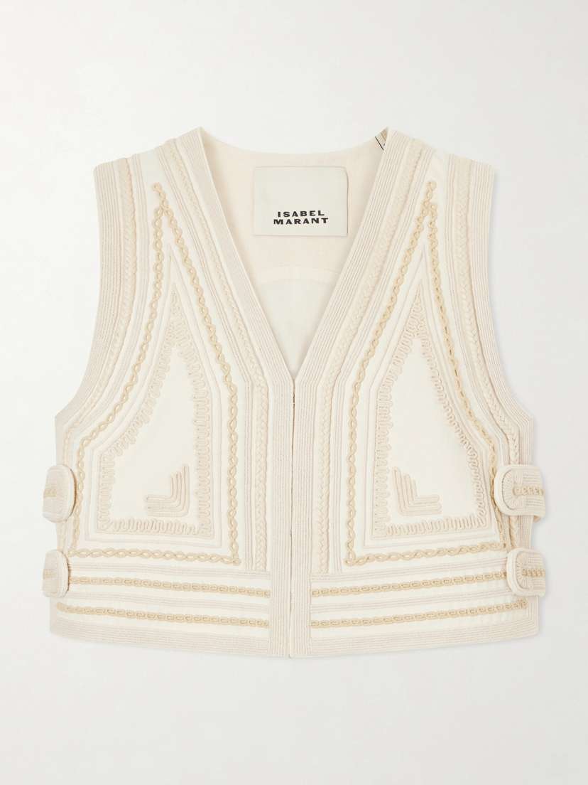 Isabel Marant Blerina Embroidered Cotton Vest