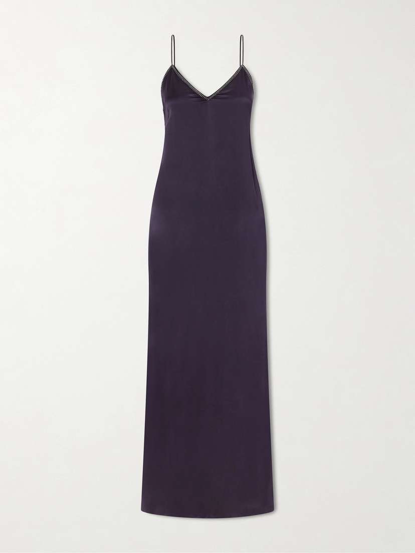 Isabel Marant Leza Studded Silk-satin Midi Dress