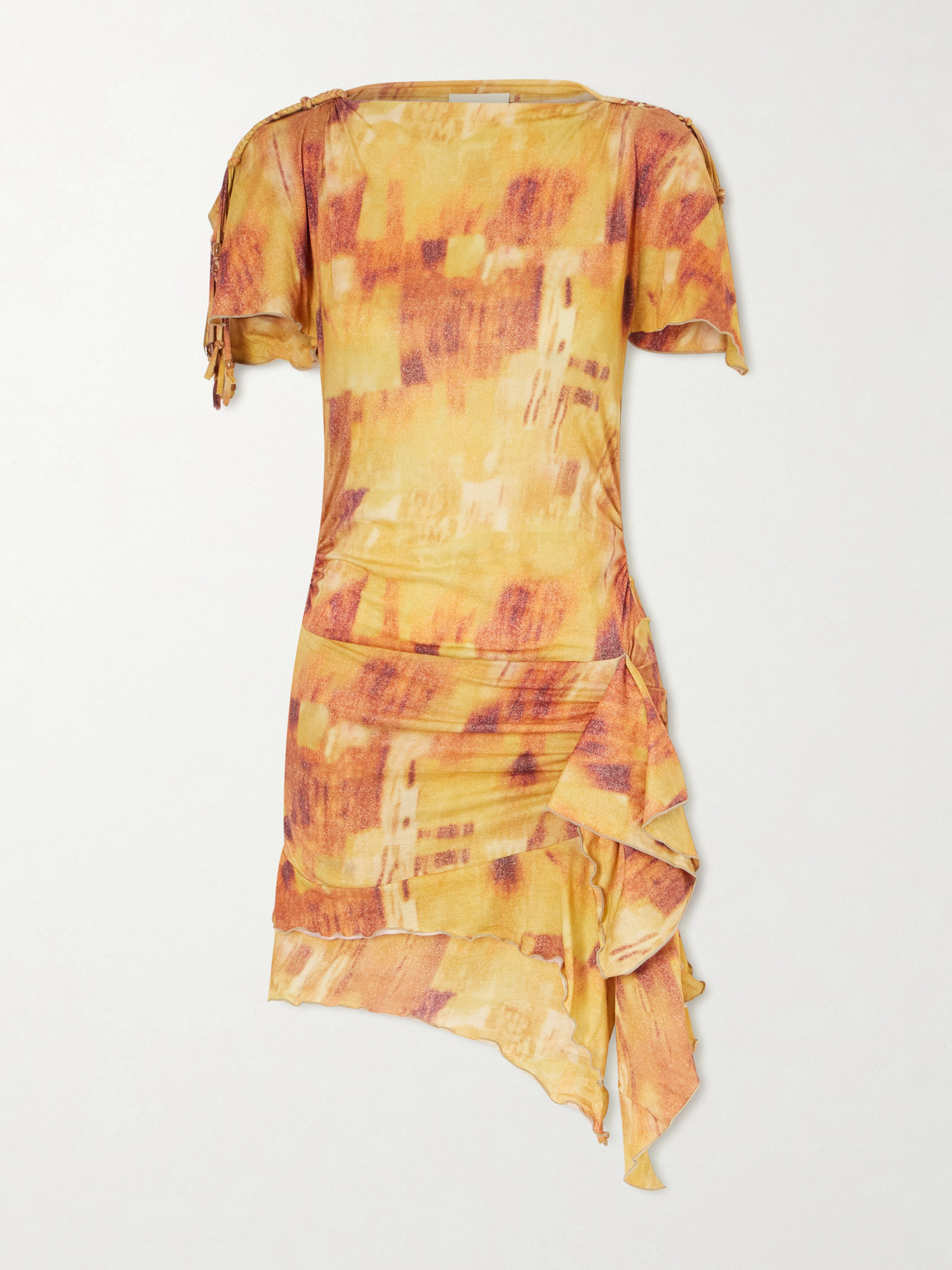 Isabel Marant Janick Draped Cotton-jersey Mini Dress In Multi