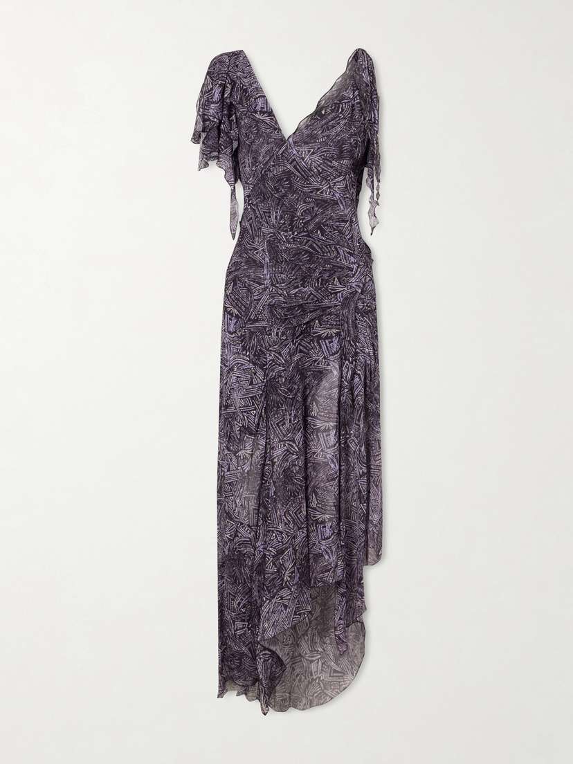 Isabel Marant Tylena Ruffled Printed Silk Georgette Midi Dress