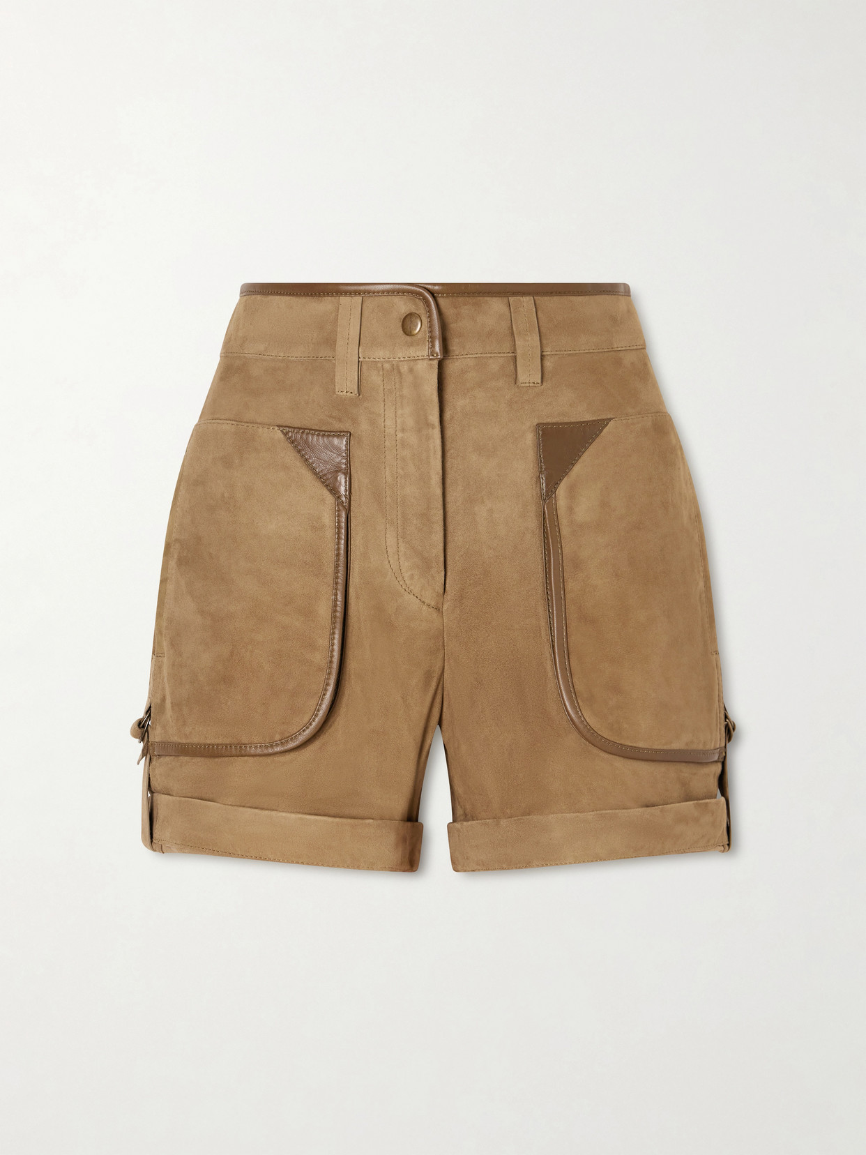 Isabel Marant Marline Suede Cargo Shorts In Brown