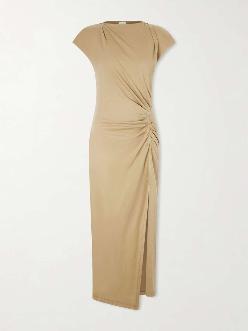 Nadela Gathered Cotton-jersey Midi Dress