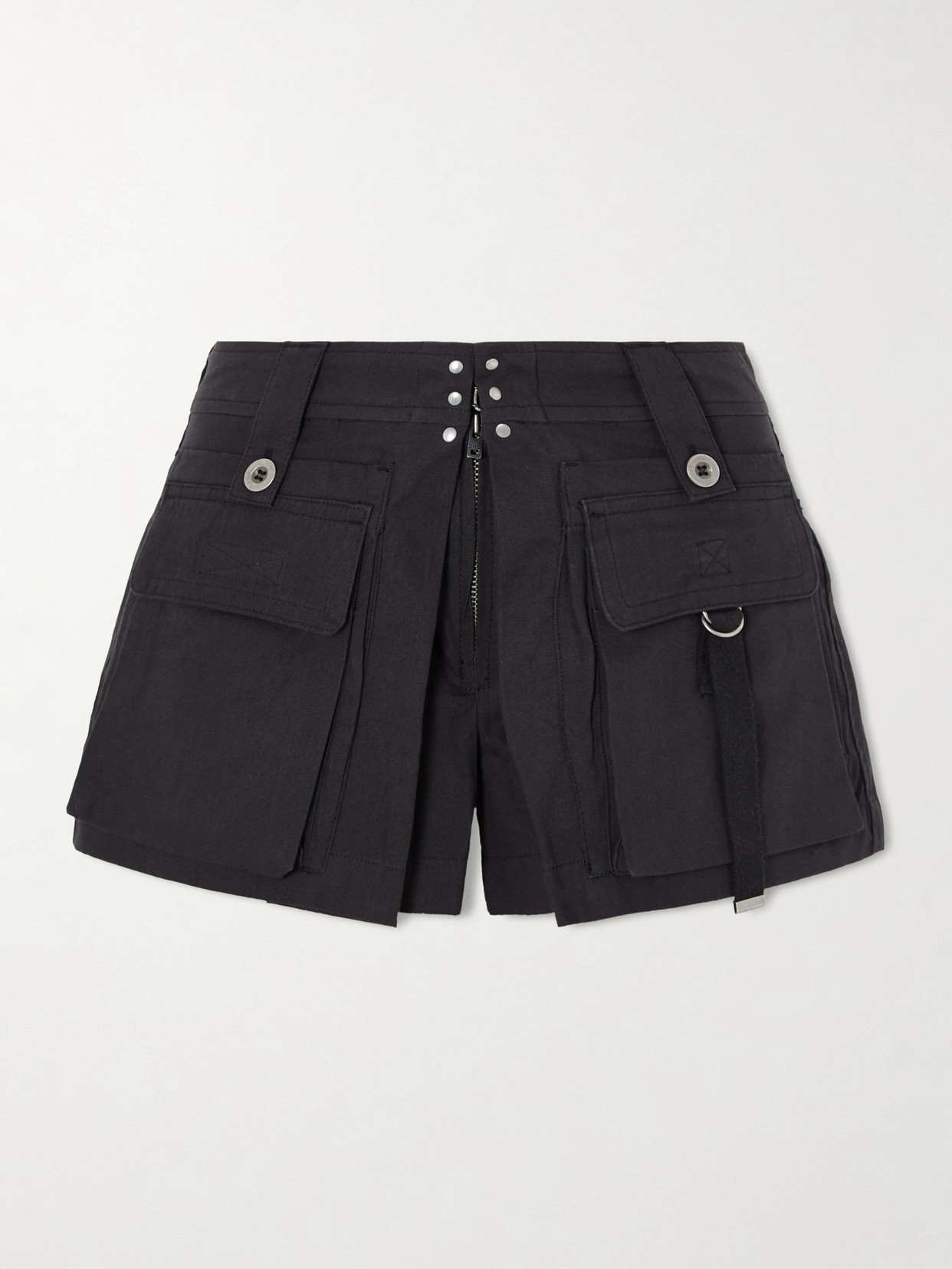 Isabel Marant Barta Cotton Straight-leg Shorts In Black