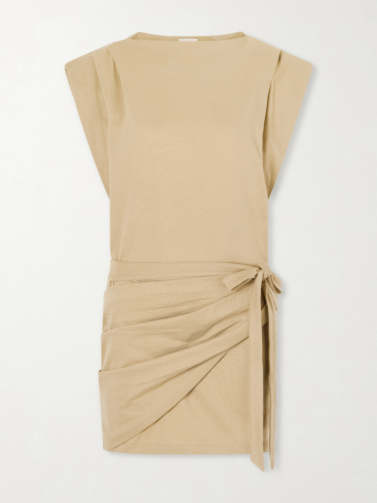 Isabel Marant Marielle Draped Cotton Mini Dress In Neutral